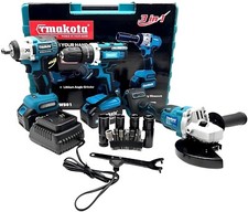 Kit 3 Elettroutensili Trapano Avvitatore A Impulso Smerigliatrice Bricolage