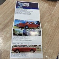 Simca 1000 Coupe 1300 1500 1301 1501 Prospetto Catalogo Pubblicità Auto