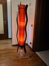 Lampada da Terra bambù bamboo Piantana 25x25x130 cm bianco 2xE27 60w