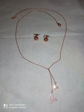 Set Franco Gioielli Collana Con Pendente Farfalla E Orecchini A Lobo