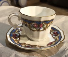 Set tazze da tè e piattini vintage in porcellana dipinta a mano di Limoges Francia