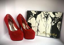 SCARPE STRASS TACCO 15 color ROSSO marcate MANNIKA mis. 36