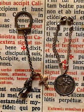 LOTTO ARGENTO San Cristoforo con catena in argento sterling: croce 8k con pietra dura