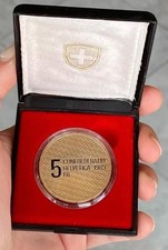 SVIZZERA 5 FRANCHI 1989 GENERALE HENRI GUISAN 50° ANNIVERSARIO PROOF UNC