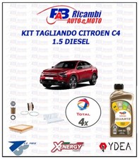 KIT TAGLIANDO CITROEN C4 III - C4x -C4 CACTUS 1.5 DIESEL OLIO 4 LT TOTAL 0W30
