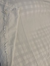 Lenzuolo matrimoniale +Federe Vintage. Articolo 24 Ricamato Lettere E-B Corsivo