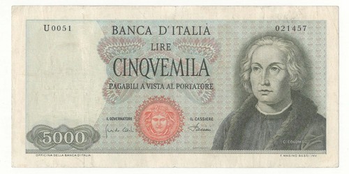 5000 lire colombo - 5000, i°