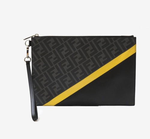 Fendi logo clutch bag - logo,