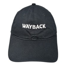 Wayback Strapback Baseball Cap Black One Size Adjustable 6 Panel Port & Company