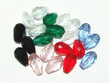 15pz perline in vetro cristallo forma goccia 15x10mm bijoux 