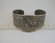 BRACCIALE DRAGONI ALLA SCHIAVA ARGENTO 925 SILVER BRACELET CUFF MADE IN ITALY