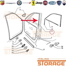 LANCIA DELTA 5P PROFILATO GOMMA GUARNIZIONE PORTA ANTERIORE SINISTRA 82489989