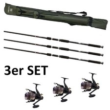 Lineaeffe Carpa Set da Pesca Top Carp Combo 3 - 3 Canne da Carpa + 3 Mulinelli Ruota Libera 