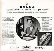 PUBBLICITA' 1956 ROLEX OYSTER PERPETUAL DONNA SIGNORA MOD . 6509