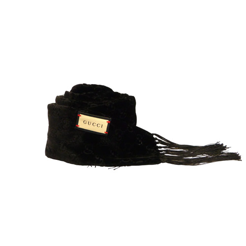 Gucci sciarpa nera con - |,