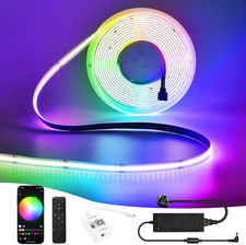 RGB Cob Striscia Led Luce 10M, 10M RGB Wifi Striscia Led Set 24V 5A con App/Remoto C