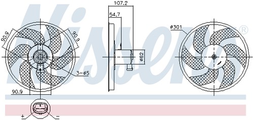 Nissens 850084 ventola - 1x,