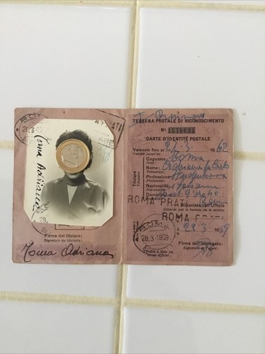 Tessera riconoscimento postale - tessera,