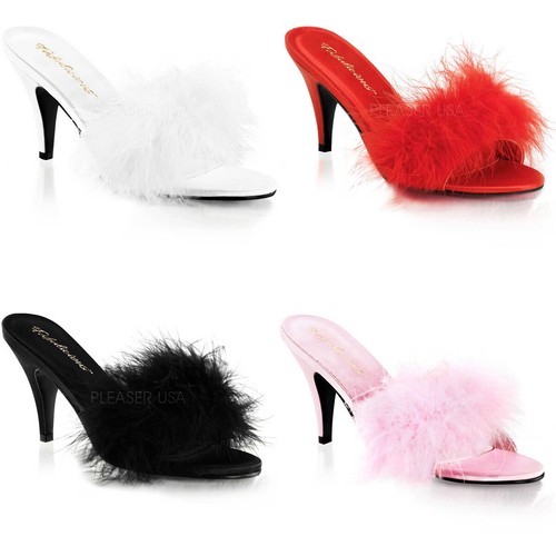 Pleaser soffici marabou - marabou, bordo