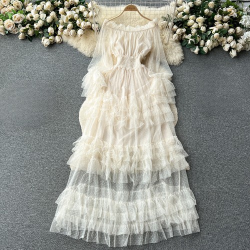 Donna rete vestito - vestito, volant