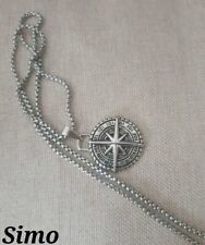 COLLANA  UOMO  ROSA DEI VENTI DONNA ACCIAIO LUNGA PENDENTE   REGALO SCONTI