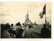 1957 PORTO DI LIVORNO Incrociatore RAIMONDO MONTECUCCOLI all'arrivo *Foto 18x13