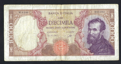10000 lire michelangelo - 10000,