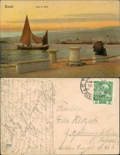 Cartolina trieste molo - cartolina,