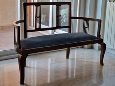 Divanetto 2 posti stile Liberty primi del '900 con seduta imbottita