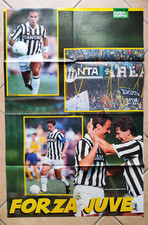 JUVENTUS VIALLI-BAGGIO-MOLLER-KOHLER DOPPIO POSTER TORINO SCIFO-AGUILERA-BRUNO