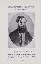 MELDOLA: Inaugurazione del busto di Felice ORSINI