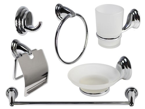 Set bagno acciaio cromato