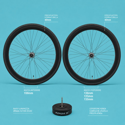 Ruote bici 28x1 8 7v - ruote,