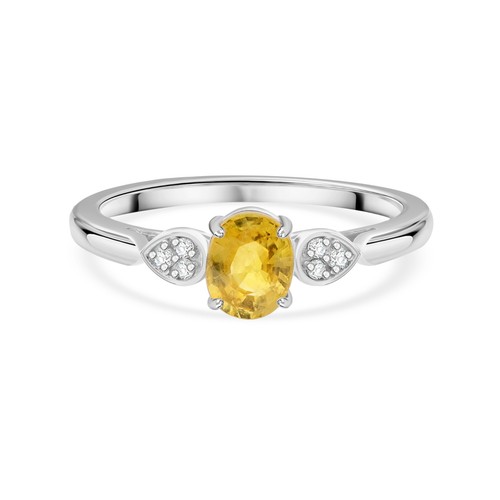 Anello ovale zaffiro giallo