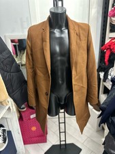 Zara Cappotto In Misto Lana Usato Uomo Man TgM Marrone LLV1582