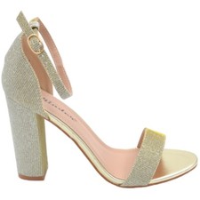 Sandalo alto donna oro tessuto