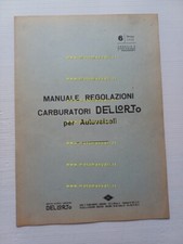 Dell'Orto manuale officina Tabella Regolazioni Carburatori auto 1970 originale
