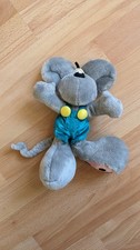 Diddl topolino personaggio in tessuto peluche peluche peluche pantaloni verdi bottoni gialli