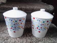 2 barattoli di ceramica con coperchio Naj Oleari decoro CUORI - RARI