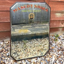 Antique Vintage Mascot Shoes “For The Family” Retail Shop Mirror