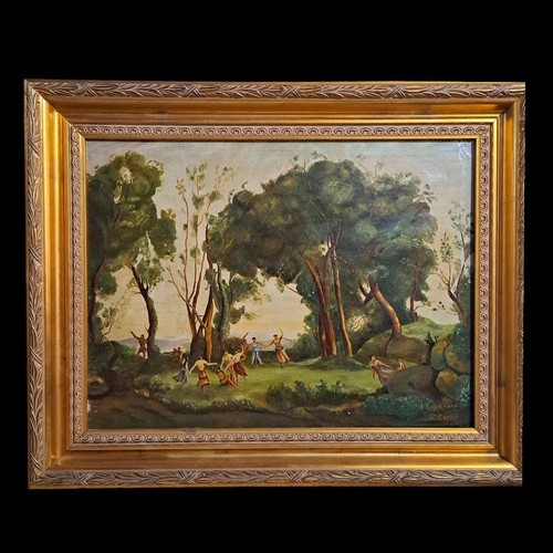 Dipinto olio francia - olio, ninfe