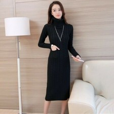 Womens Knit Split Midi Long