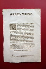 Grida Ruberto Prati Esenzione Guardia della Rocca di Formigine Modena 1668 Rara