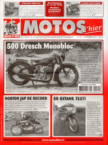 Motos hier 151 gitane - d'hier, testi