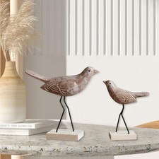 2 Figure di Uccelli in Legno