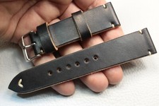 20mm Handmade black Leather