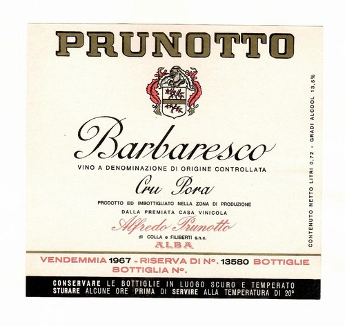 Etichetta vintage originale