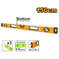 Livella a Bolla 150 cm Professionale in Alluminio INGCO a 3 Bolle di precisione