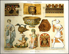 1890 ANTICA.STAMPA CROMOLITO*ANTICHE TERRACOTTE*Meyers
