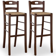 Set 2 sgabelli da bar in legno